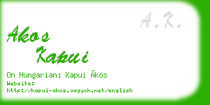 akos kapui business card