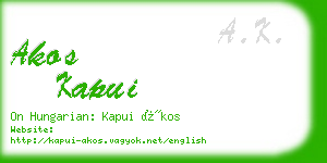 akos kapui business card